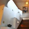 Stepped display platforms at new stair.
